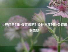 世界杯足彩比分直播足彩投注与实时比分直播的盛宴