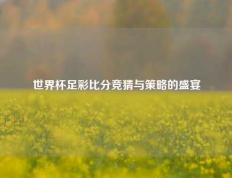 世界杯足彩比分竞猜与策略的盛宴