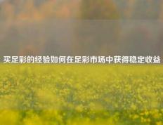 买足彩的经验如何在足彩市场中获得稳定收益