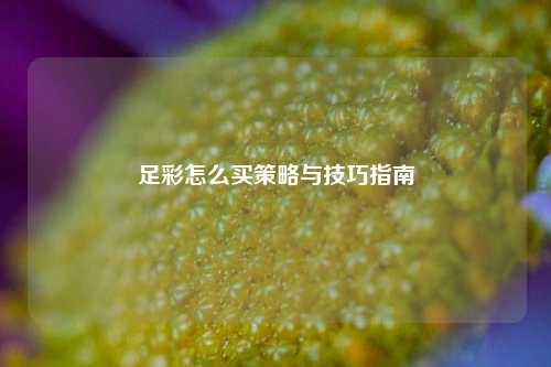 足彩怎么买策略与技巧指南