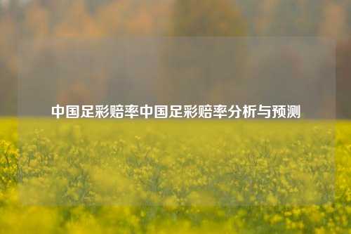 中国足彩赔率中国足彩赔率分析与预测