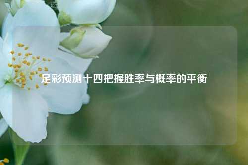 足彩预测十四把握胜率与概率的平衡