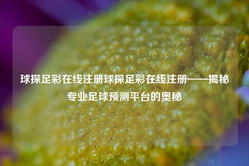 球探足彩在线注册球探足彩在线注册——揭秘专业足球预测平台的奥秘