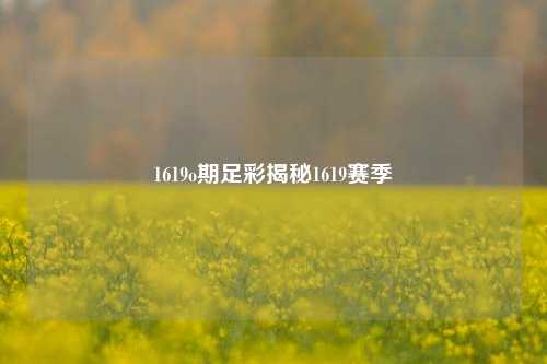 1619o期足彩揭秘1619赛季