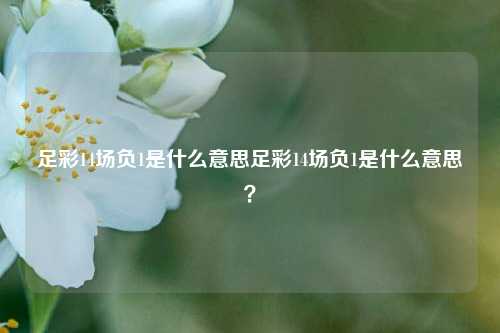 足彩14场负1是什么意思足彩14场负1是什么意思？
