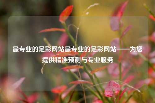 最专业的足彩网站最专业的足彩网站——为您提供精准预测与专业服务