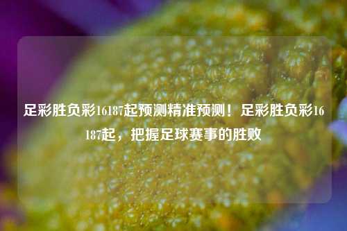 足彩胜负彩16187起预测精准预测！足彩胜负彩16187起，把握足球赛事的胜败